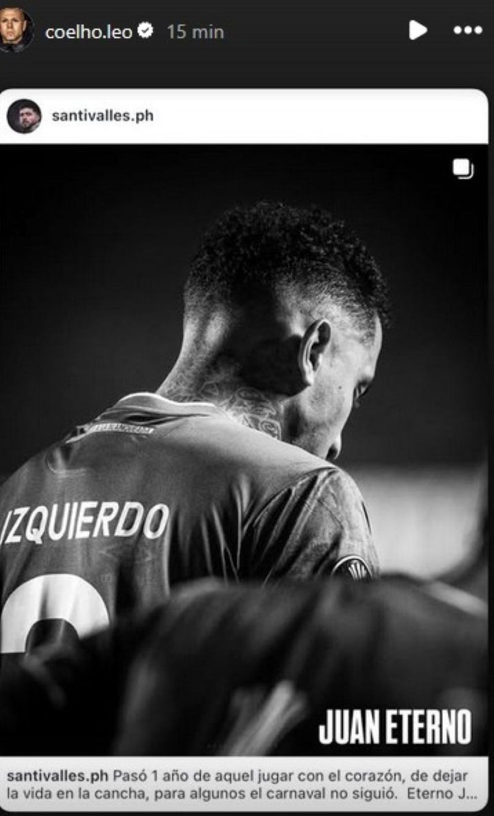 Léo Coelho recordó a Juan Izquierdo Léo Coelho recordó a Juan Izquierdo