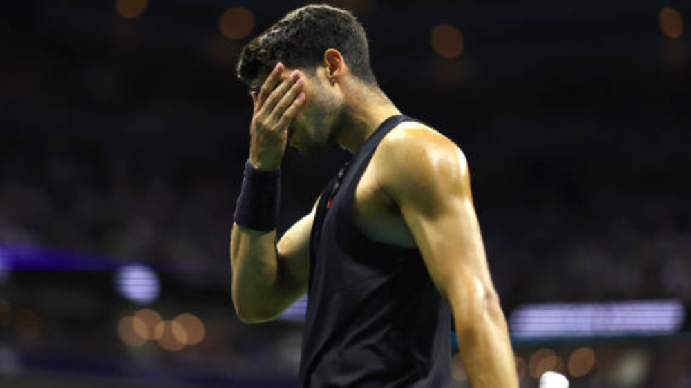 Carlos Alcaraz tras ser eliminado del US Open.