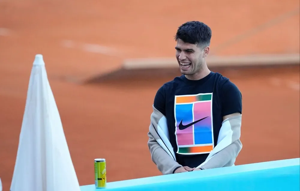 Carlos Alcaraz en rueda de prensa.