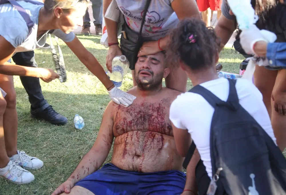 Un herido en los incidentes frente al Congreso