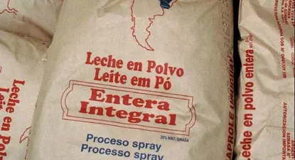 Leche en polvo, el principal producto lácteo exportado desde Uruguay.