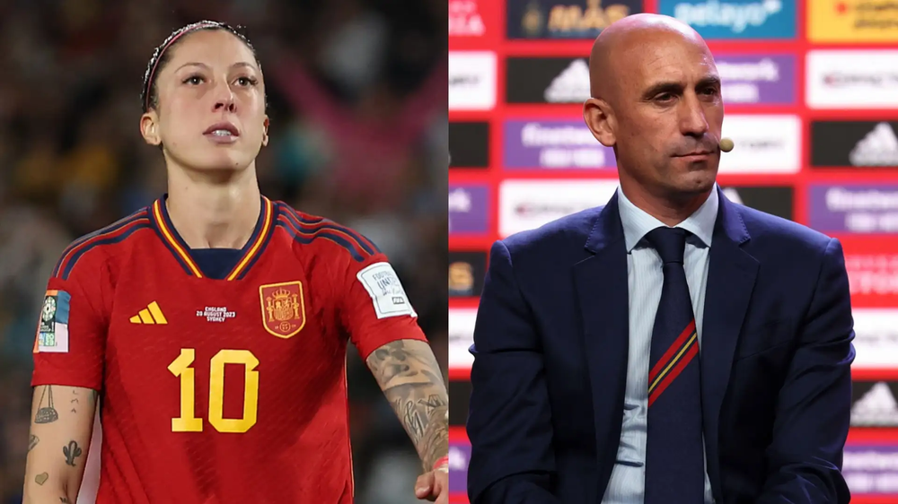 Jenni Hermoso, jugadora de la Selección española de fútbol y Luis Rubiales, expresidente de la Real Federación Española de Fútbol