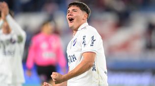 El festejo de Pavel Núñez tras su primer gol en Nacional