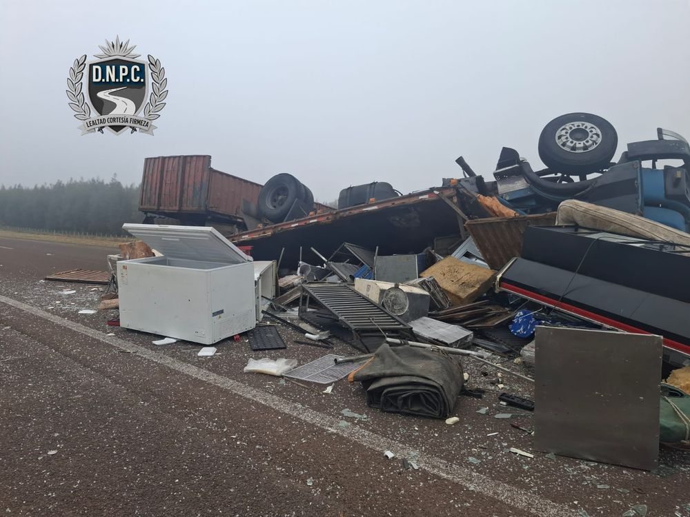 Conductor de camión con zorra despistó y volcó