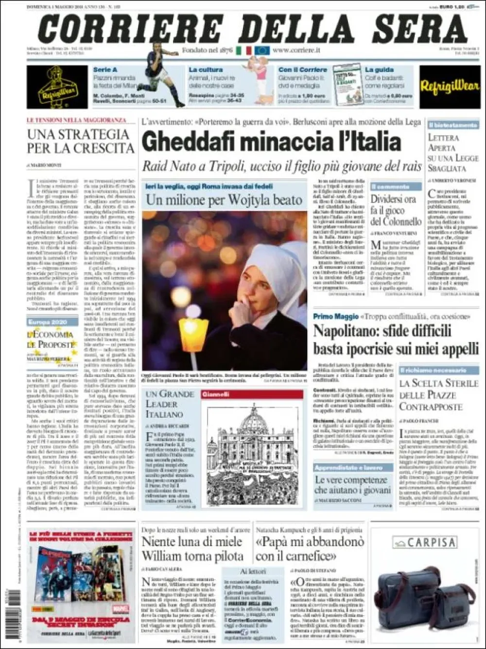 Tapa de Corriere della sera (Italia)