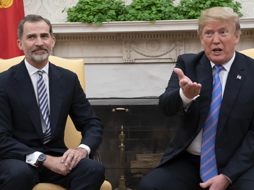 El rey Felipe VI y Donald Trump
