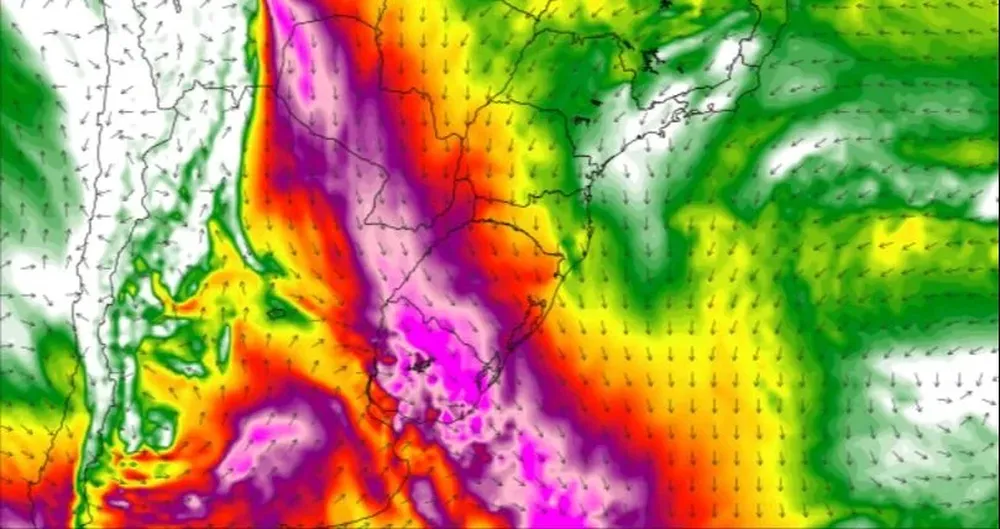 Velocidad del viento, mediciones incluidas en el reporte de Metsul