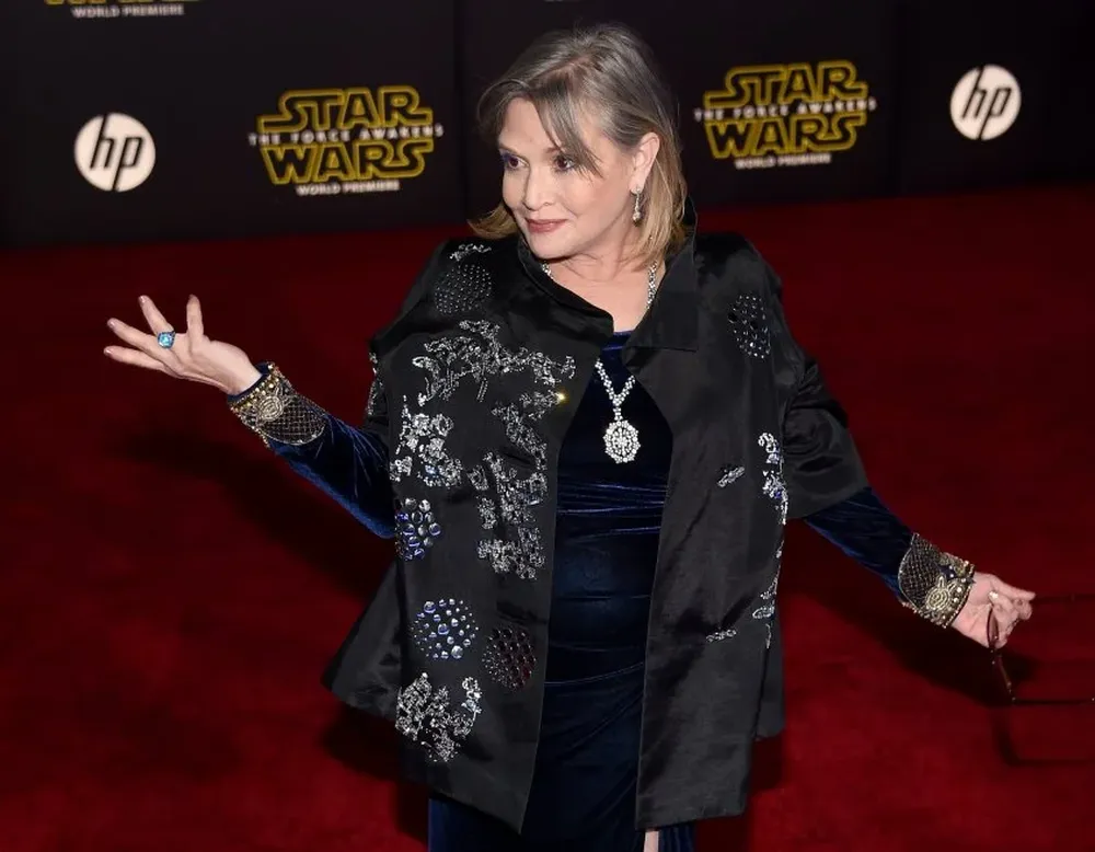 Carrie Fisher en la presentación de El despertar de la Fuerza