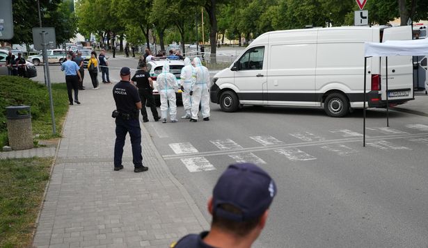 La escena donde se produjo el atentado a Robert Fico, el primer ministro de Eslovaquia.&nbsp;