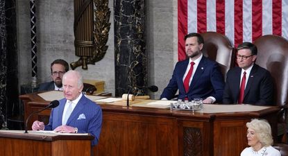 El rey Carlos III en su intervención en el Congreso de Estados Unidos en Washington.