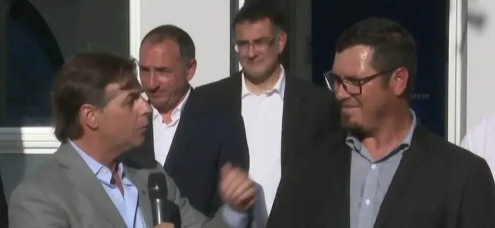 Luis Lacalle Pou junto al alcalde Carlos Souto