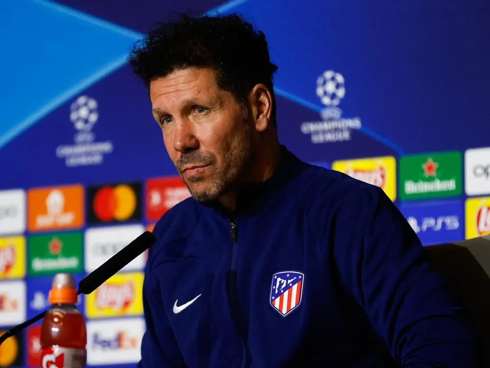 Simeone en rueda de prensa.