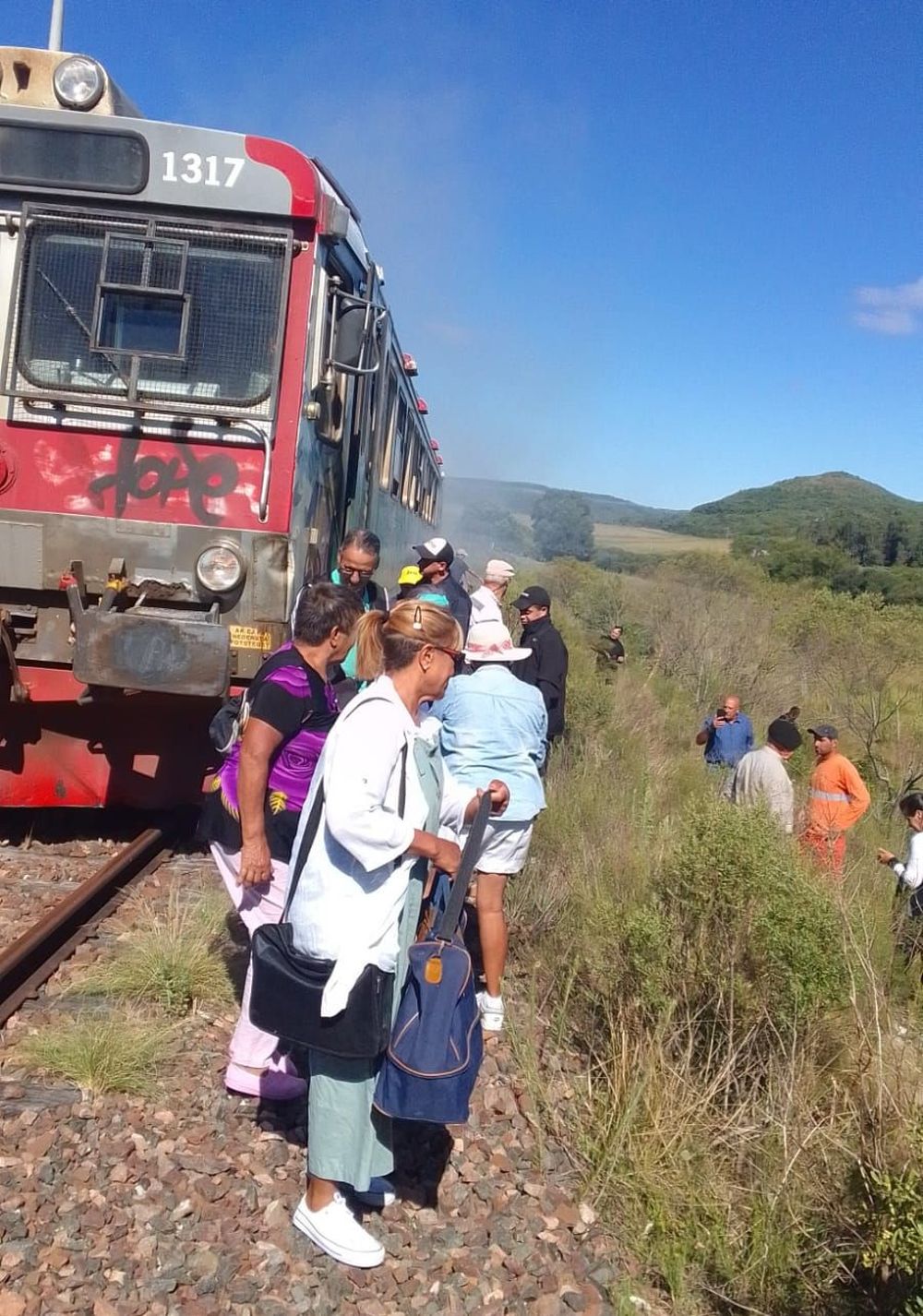 Tren de pasajeros tomó fuego