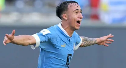 El Cepillo González celebra el gol celeste ante Israel