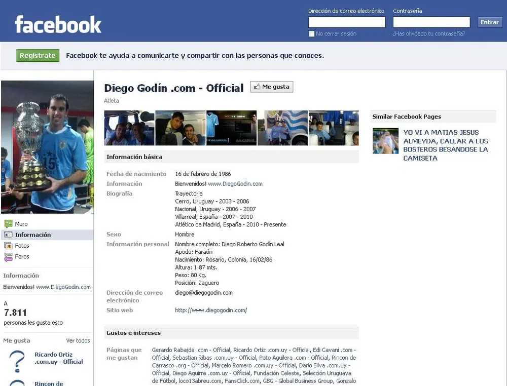 Facebook Diego Godín