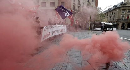 Imagen de la concentración de conductores en Pamplona