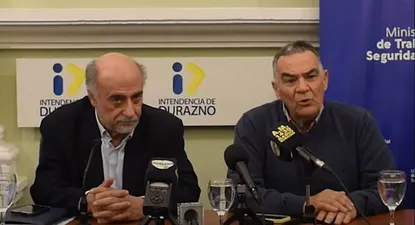 Conferencia de prensa de Pablo Mieres y Carmelo Vidalín en Durazno