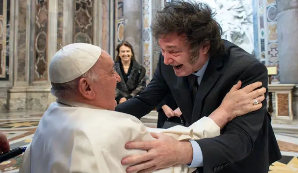Javier Milei junto al papa Francisco