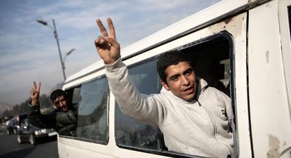 Los festejos en la capital de SIria, Damasco. EFE.