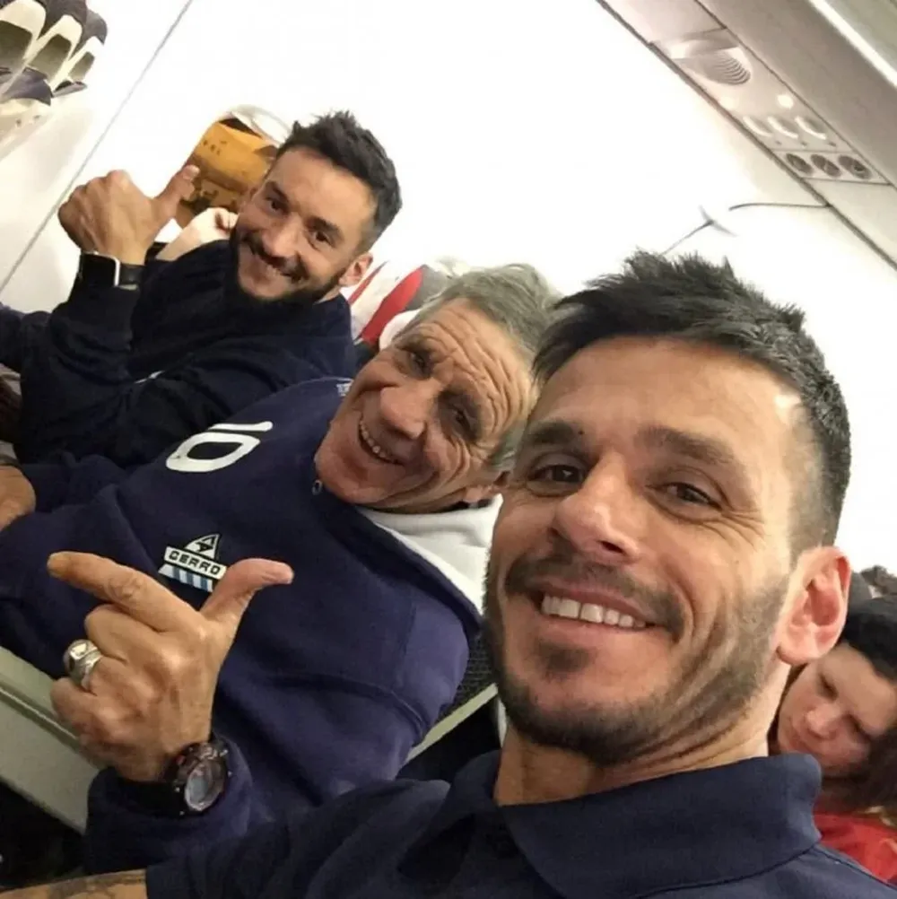 Cerro en Brasil: la foto que subió Porras junto al utilero Toto Pereyra y el capitán Pellejero
