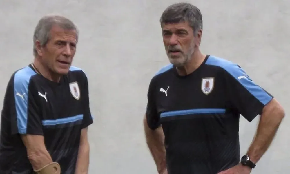 Óscar Tabárez y el profe Herrera