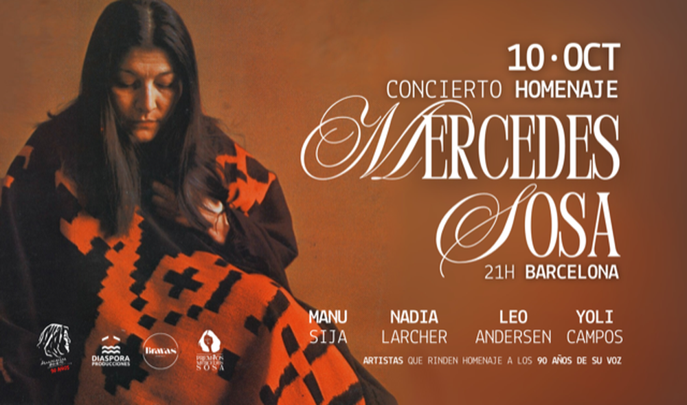 El concierto que homenajeará a Mercedes Sosa en Barcelona.&nbsp;