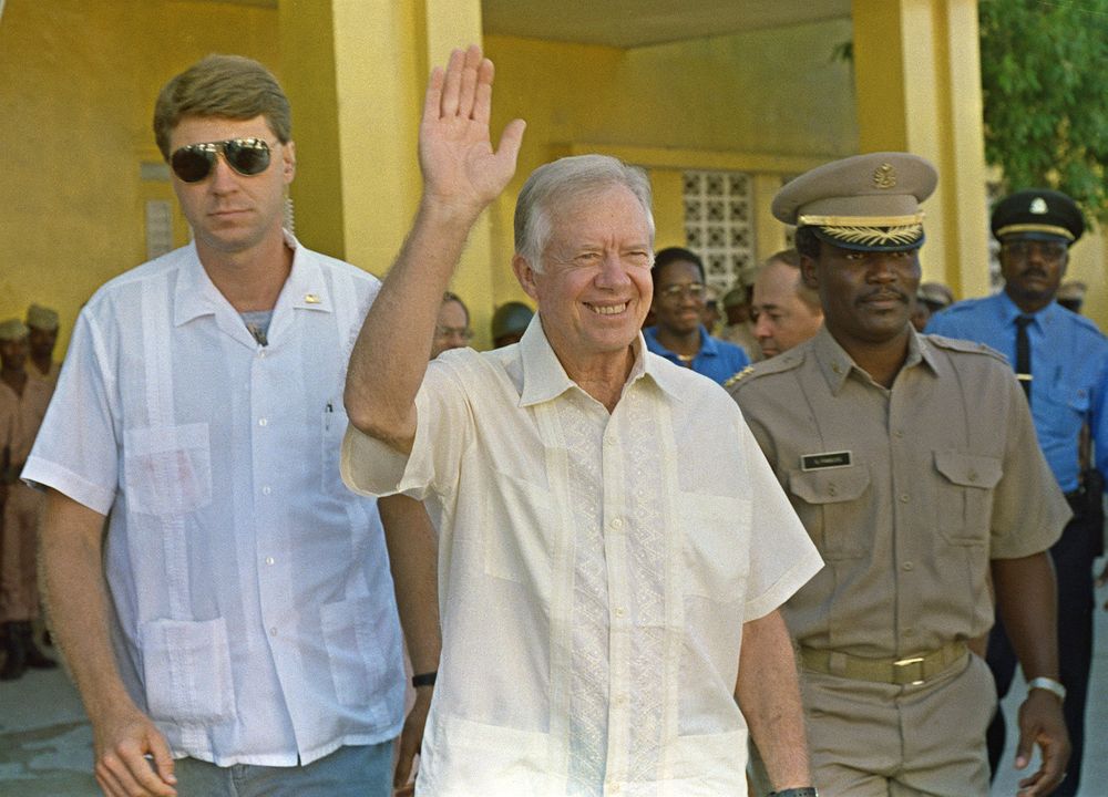Jimmy Carter en Haití en 1990