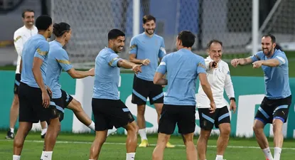 El profe Ortega dirigiendo un entrenamiento en el Mundial