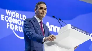 Pedro Sánchez habla en el Foro Económico de Davos.