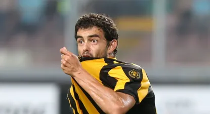 La celebración de Luis Aguiar tras su conquista