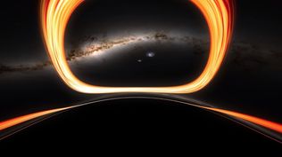 Imagen de la simulación de la inmersión en un agujero negro