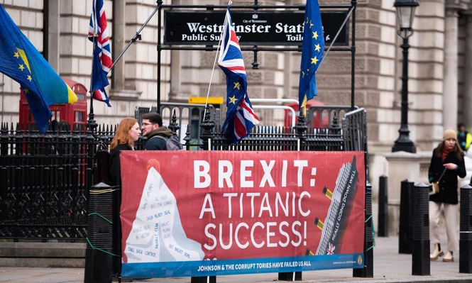 Una protesta contra el Brexit en Westminster