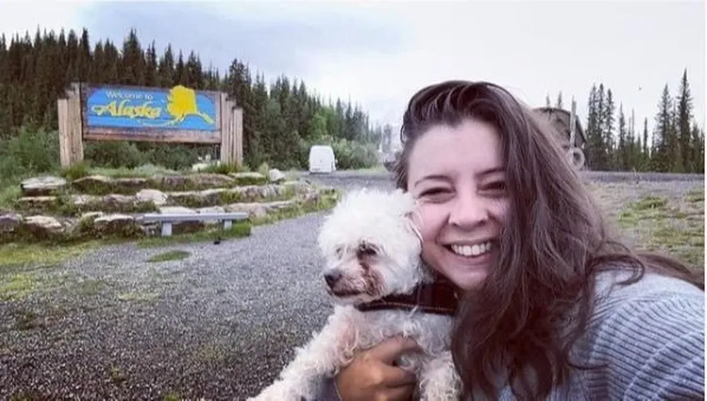 Sofía y Lesky cuando llegaron al estado número 50, Alaska.