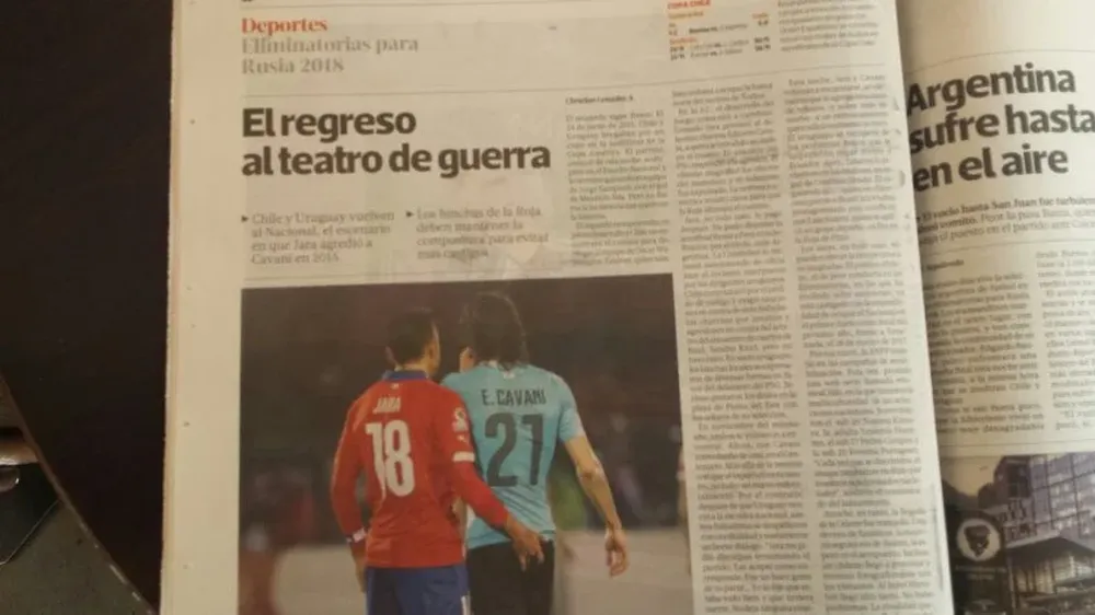 Así abre la sección deportiva de La Tercera