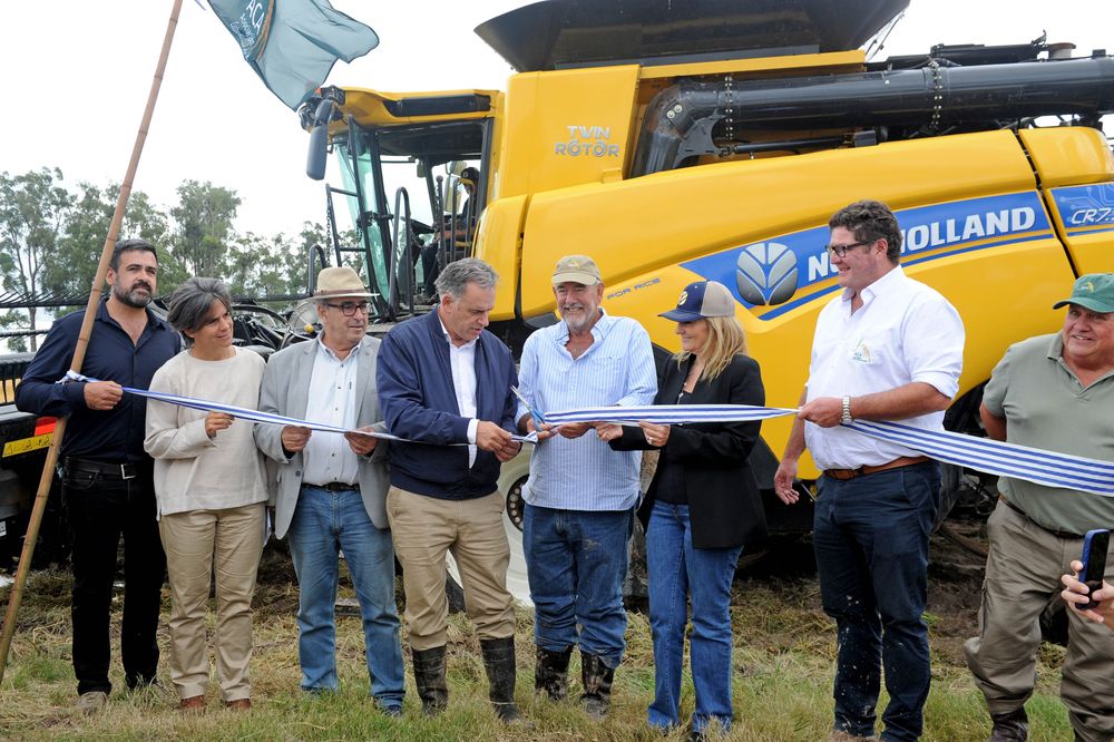 Orsi participó en el acto inaugural de la cosecha de los arroceros.