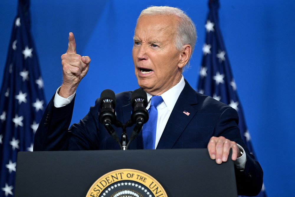 Joe Biden en la conferencia de prensa en Washington