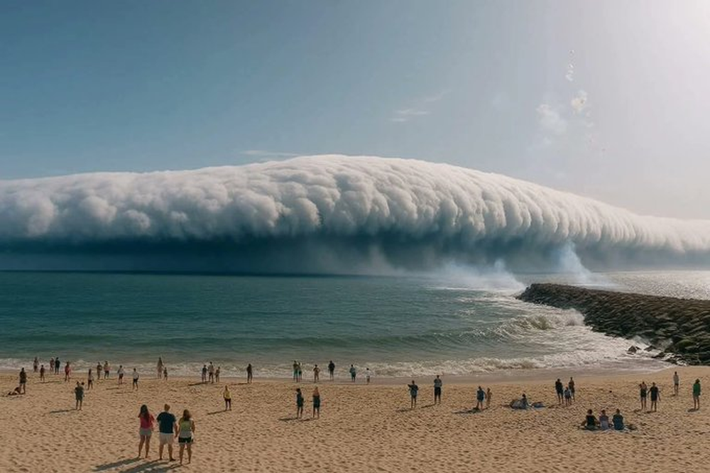 El `tsunami de nubes´deja atónitos a los turistas en las playas portuguesas.