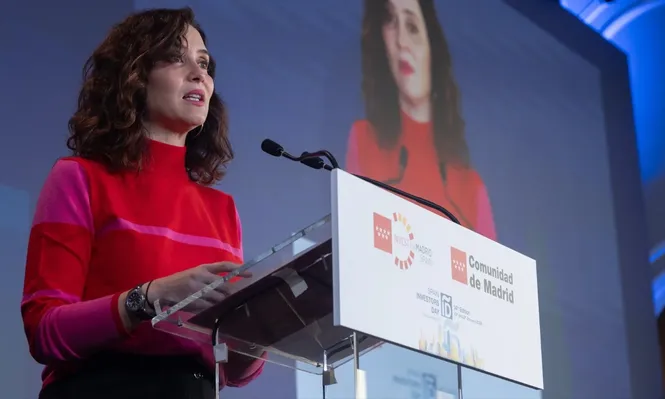 La presidenta de la Comunidad de Madrid, Isabel Díaz Ayuso, en el Foro XIV Spain Investors Day.