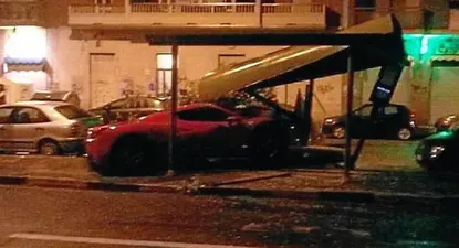 Así quedó la Ferrari de Cáceres