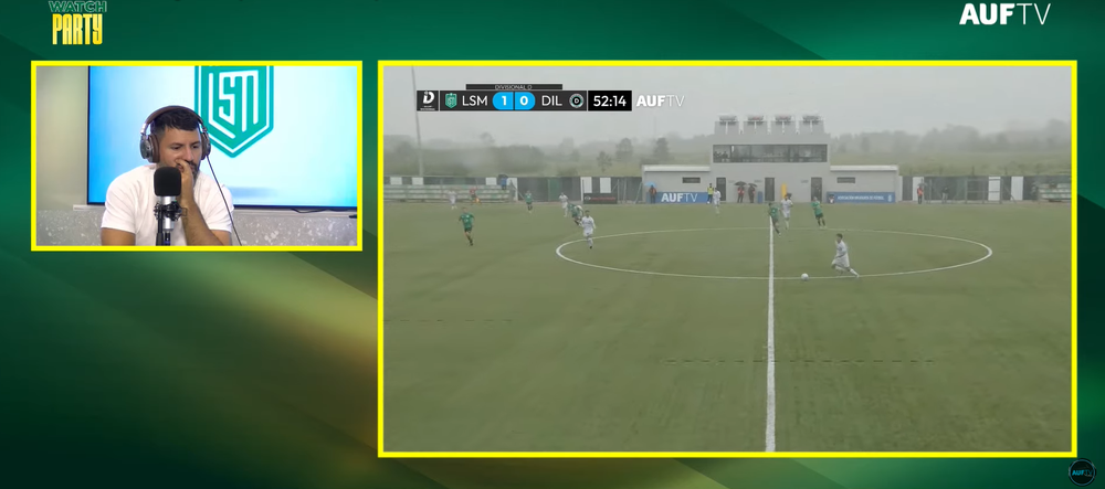 El Kun siguió el partido por la Watch Party de AUF TV