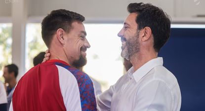 Sebastián Coates y Jorge Bava, quien fue designado DT de Nacional