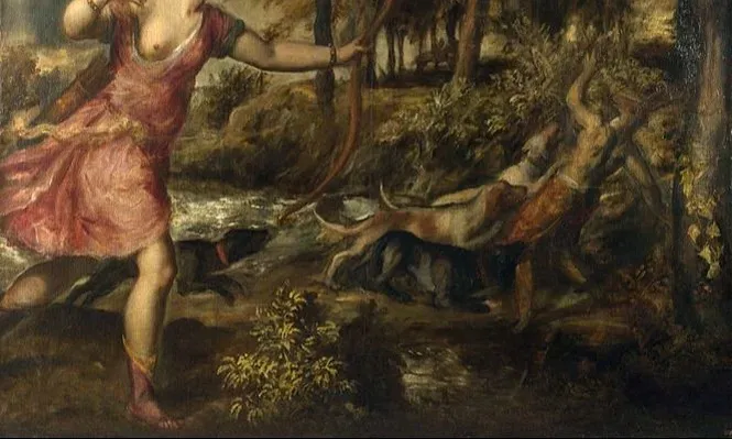 La muerte de Acteón, de Tiziano. National Gallery/Wikimedia Commons