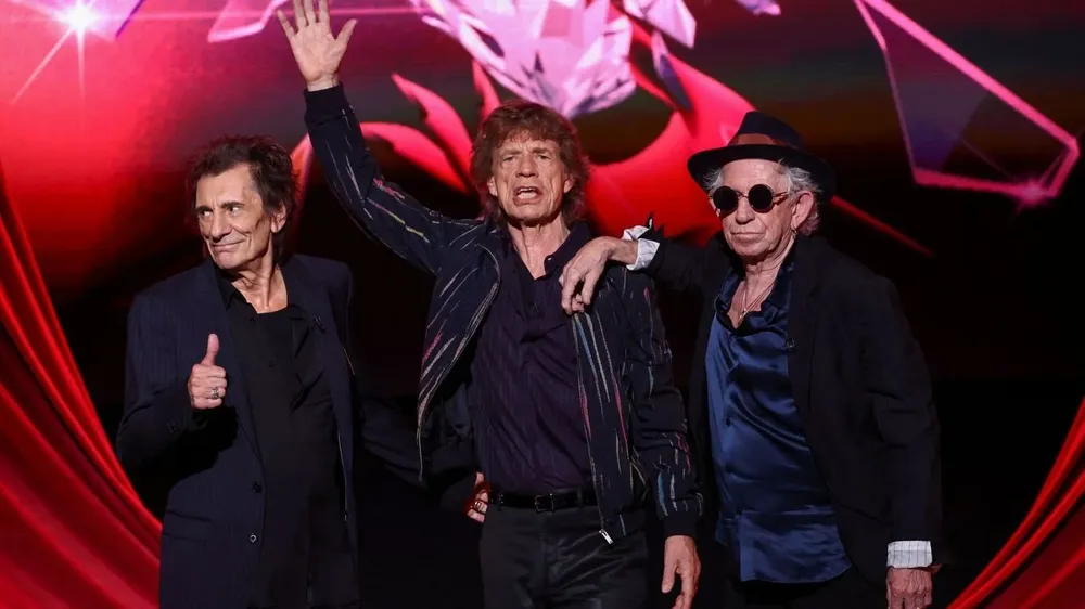 Mick Jagger, Keith Richards y Ronnie Wood al anunciar su nuevo álbum