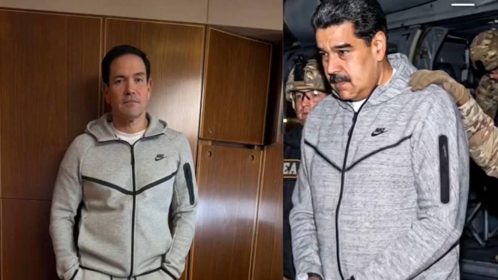 El secretario de Estado de EE.UU. se mostró con el mismo conjunto deportivo que vistió Nicolás Maduro cuando fue capturado.&nbsp;