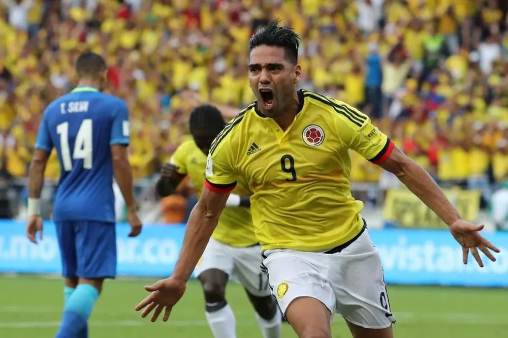 Falcao celebra el gol del empate ante Brasil