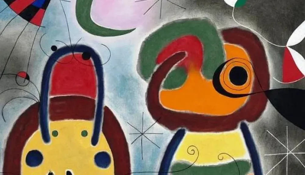 L’oiseau au plumage déployé vole vers l’arbre argenté, del catalán Joan Miró