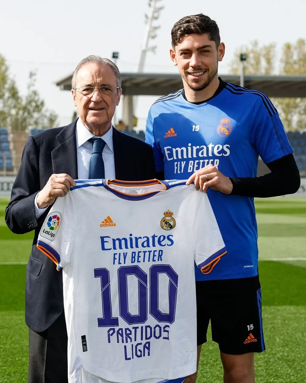 Florentino Pérez y Federico Valverde