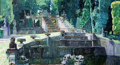 Parque Saint Cloud, París, una obra del pintor Pedro Blanes Viale