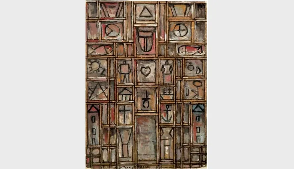 Fragmento de la obra titulada Constructif, pieza del pintor uruguayo Joaquín Torres García