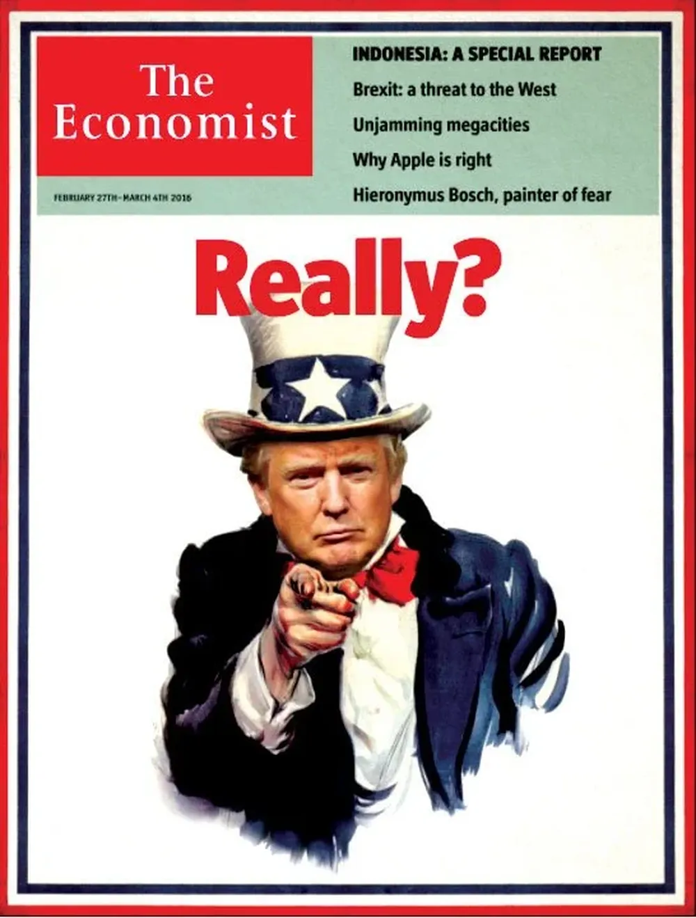 THE ECONOMISTFeberero de 2017: tras el primer mes, la revista no logra entender al presidente Trump.